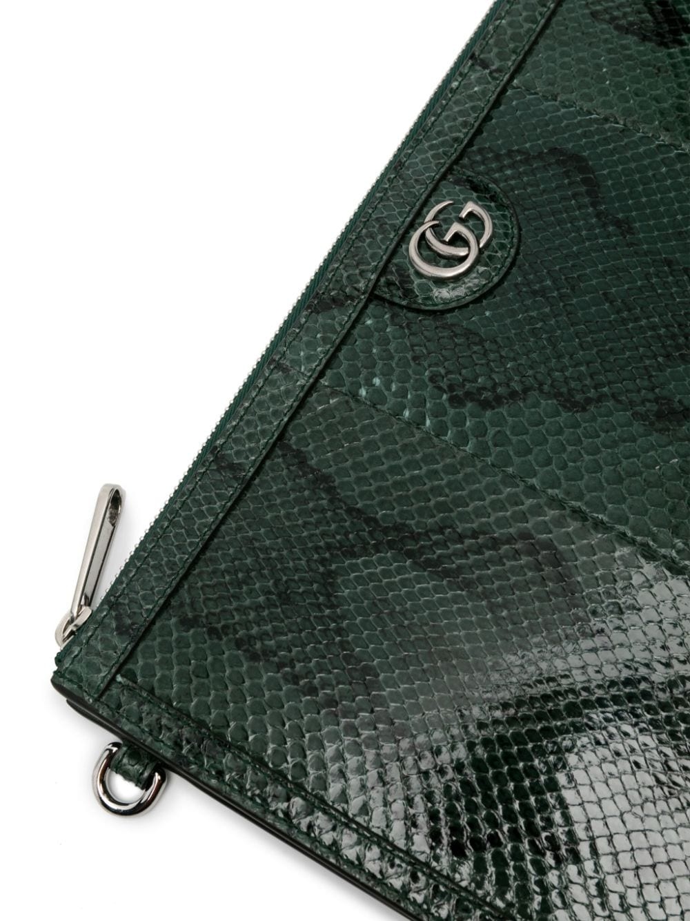 snakeskin-efffect clutch bag - 4