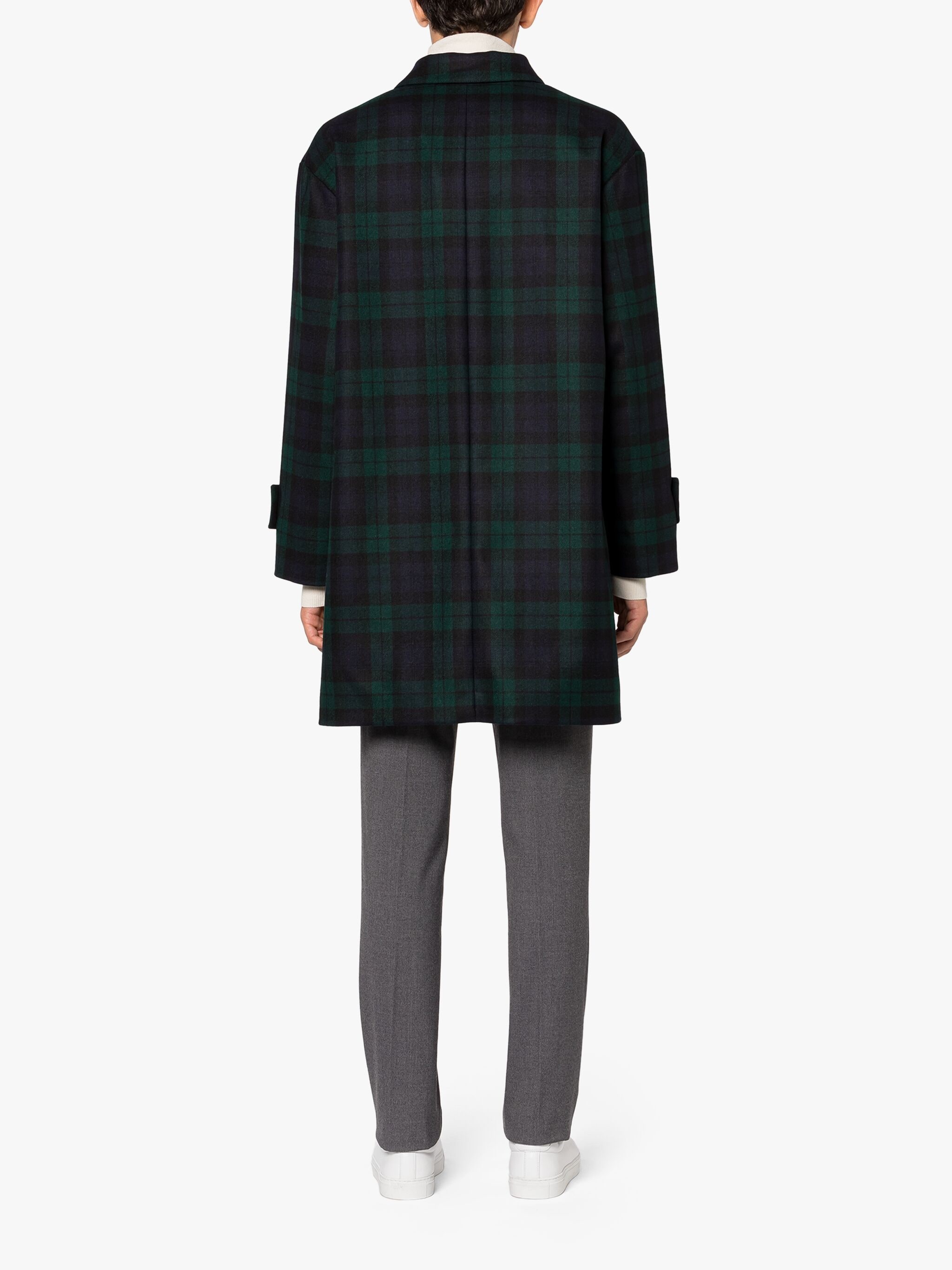 HUMBIE BLACKWATCH WOOL OVERCOAT - 4