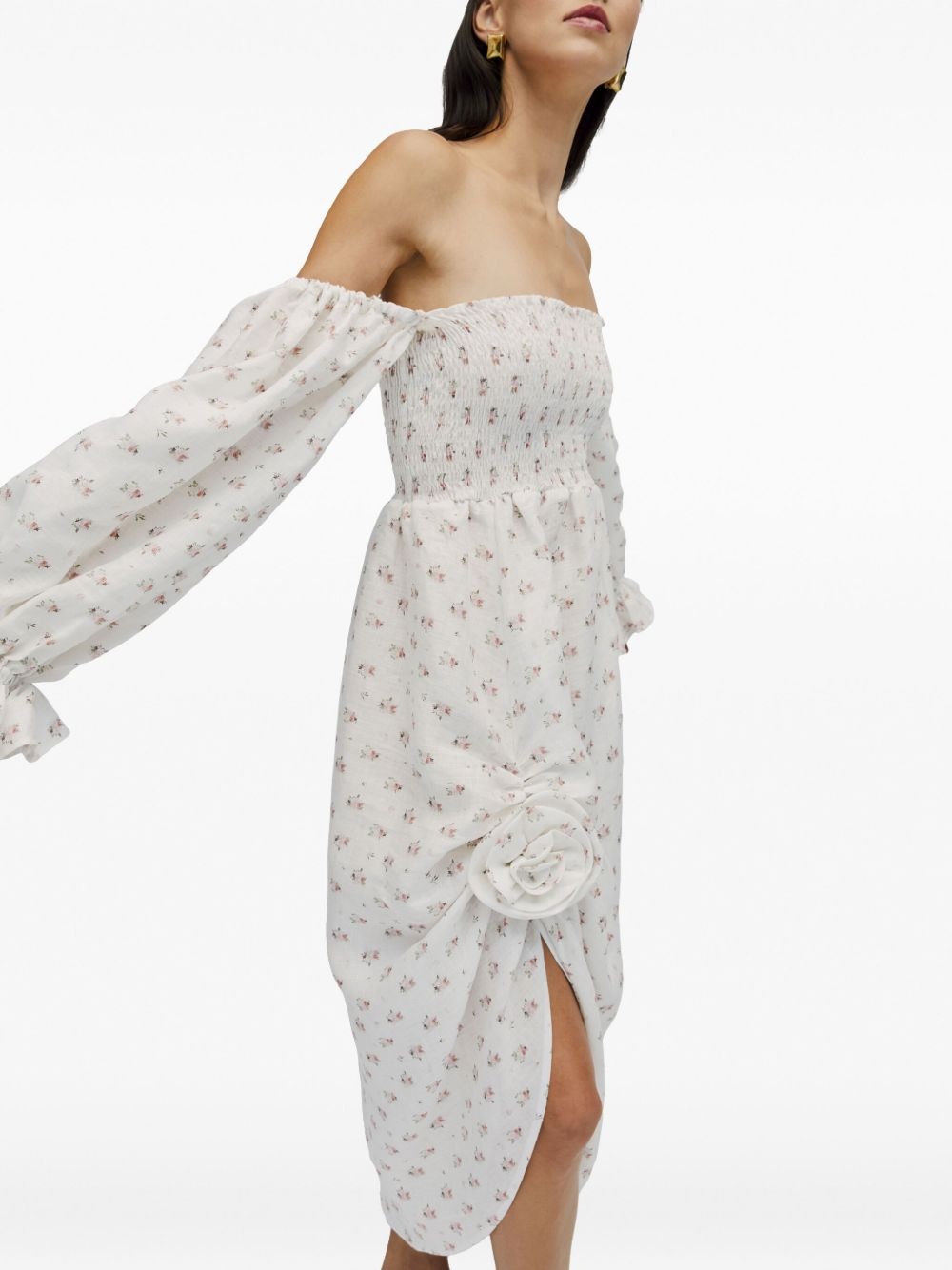 off-shoulder midi dress - 4