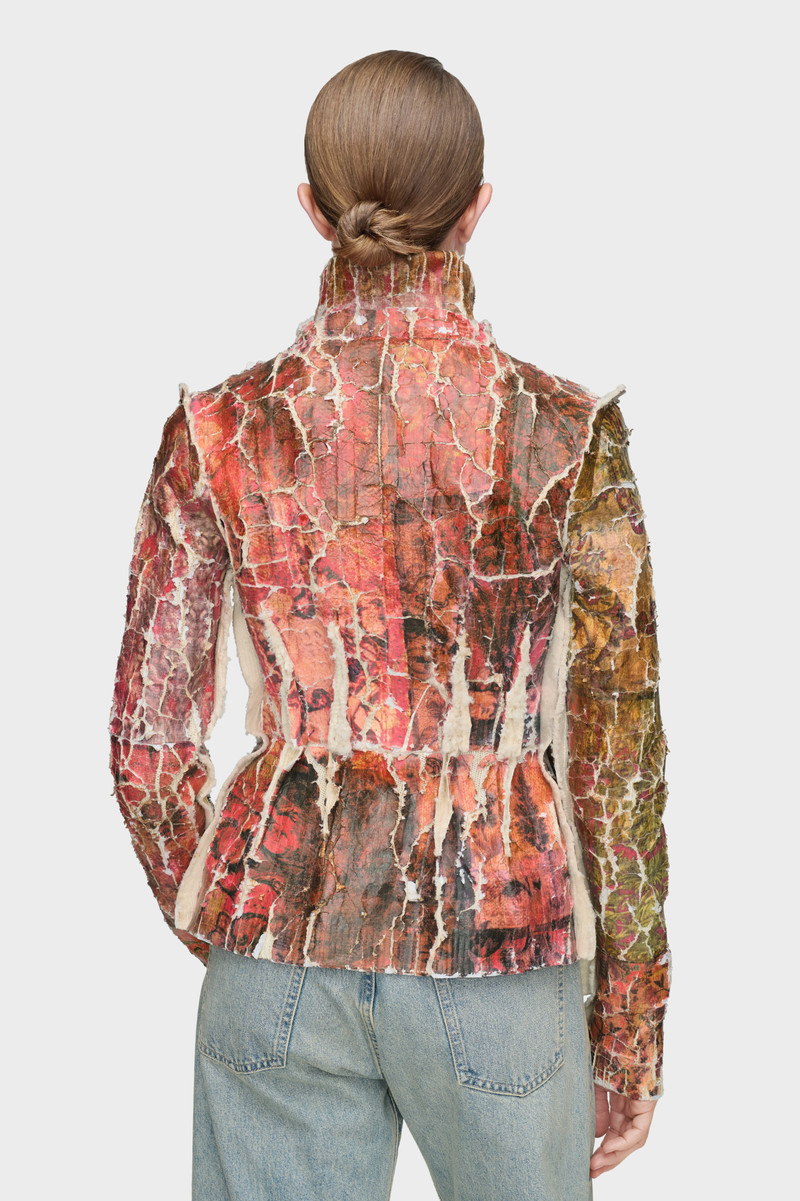 Fragmented Floral Zip-Up Jacket 4