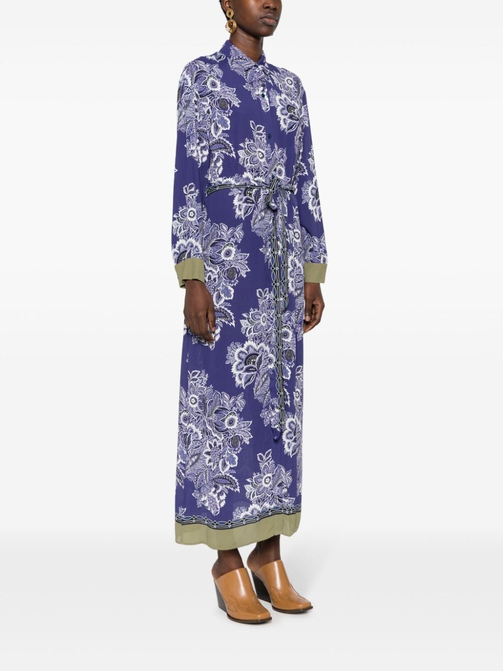 floral-print shirtdress - 3
