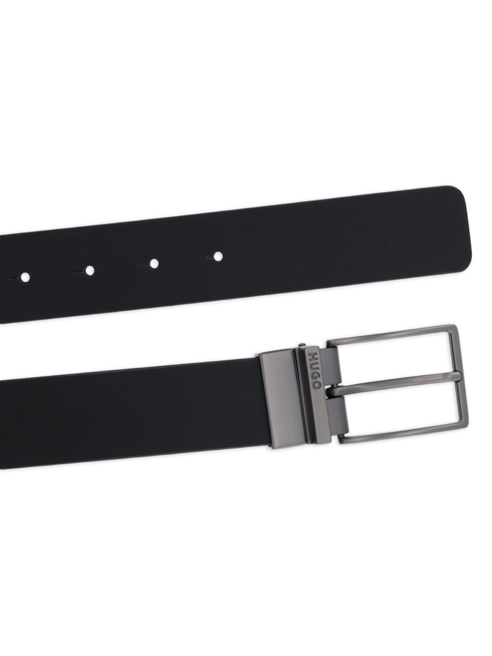 logo-buckle leather belt - 3