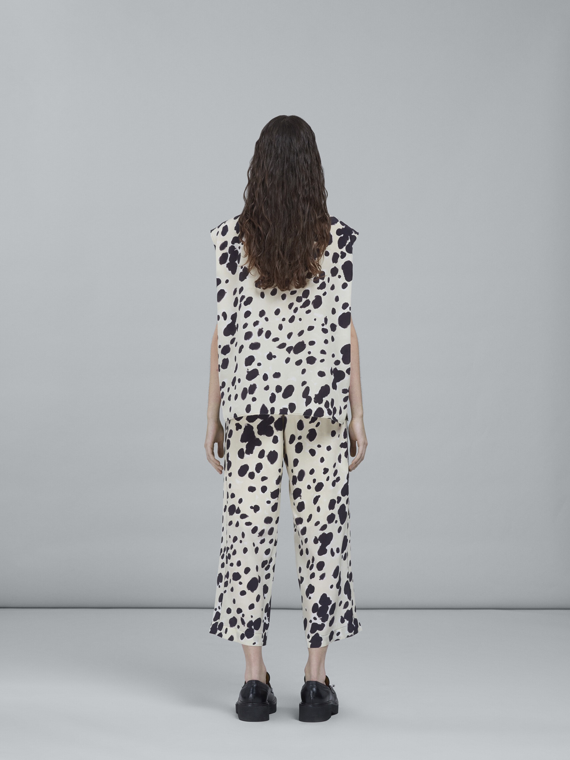 POP DOTS PRINT SILK CRÊPE PANTS - 3