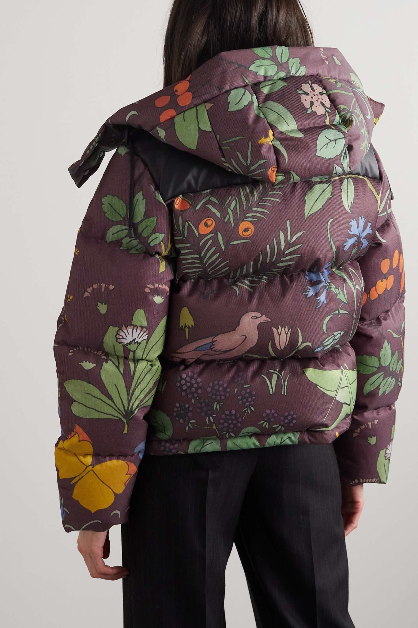 Herbarium floral-print shell down jacket - 4