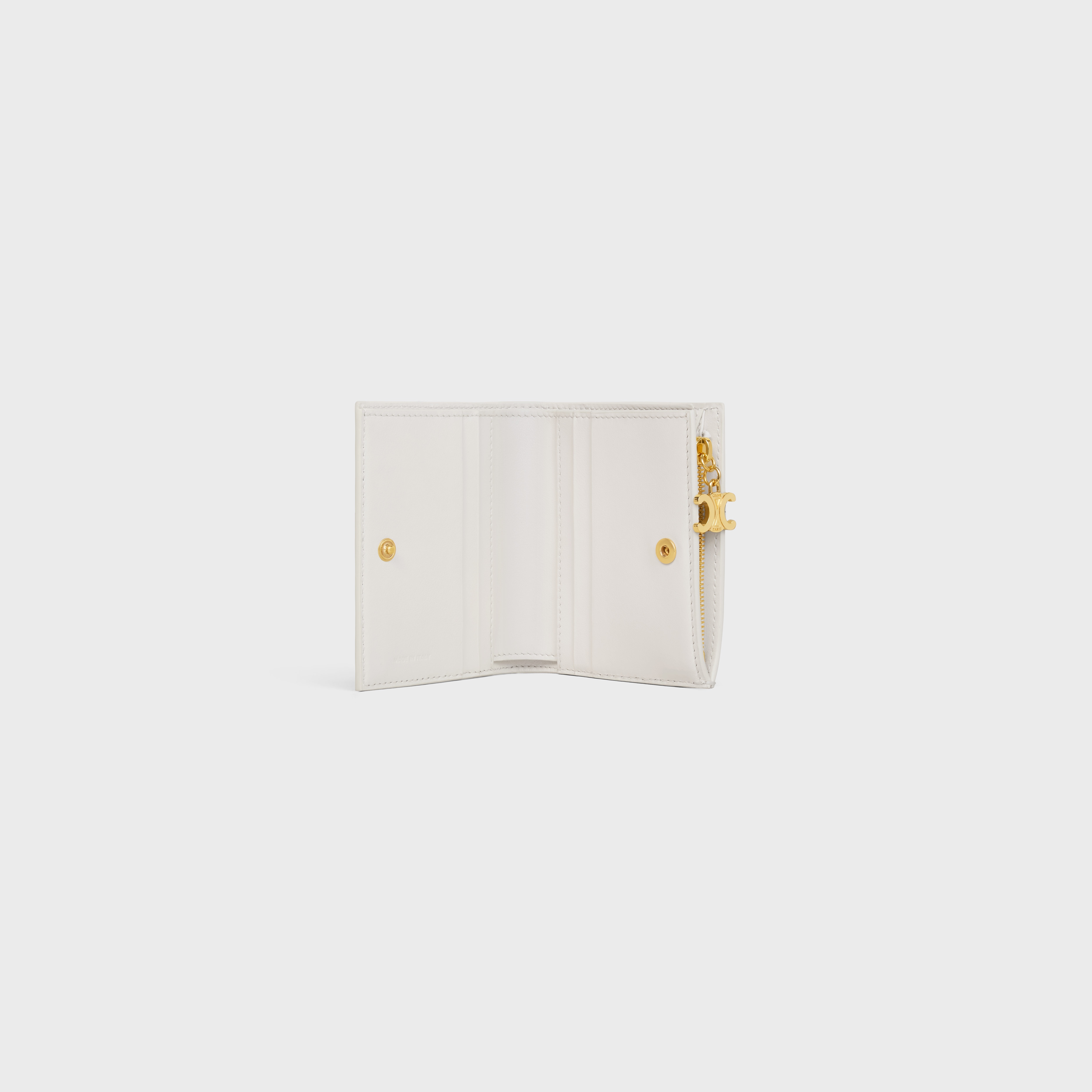 COMPACT WALLET TRIOMPHE CHARMS IN GRAINED CALFSKIN - 4