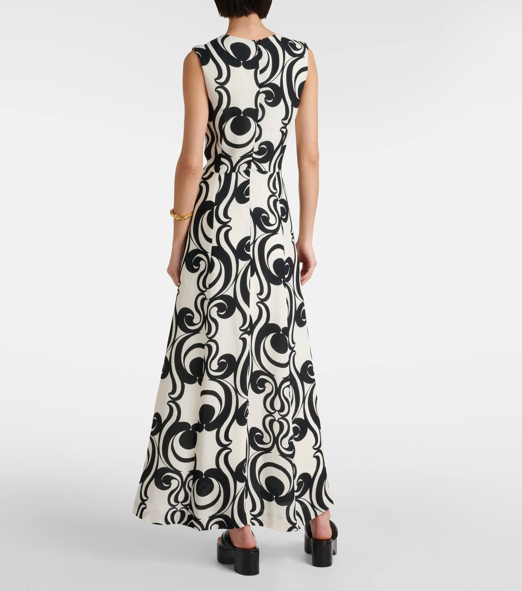 Printed crêpe maxi dress - 3