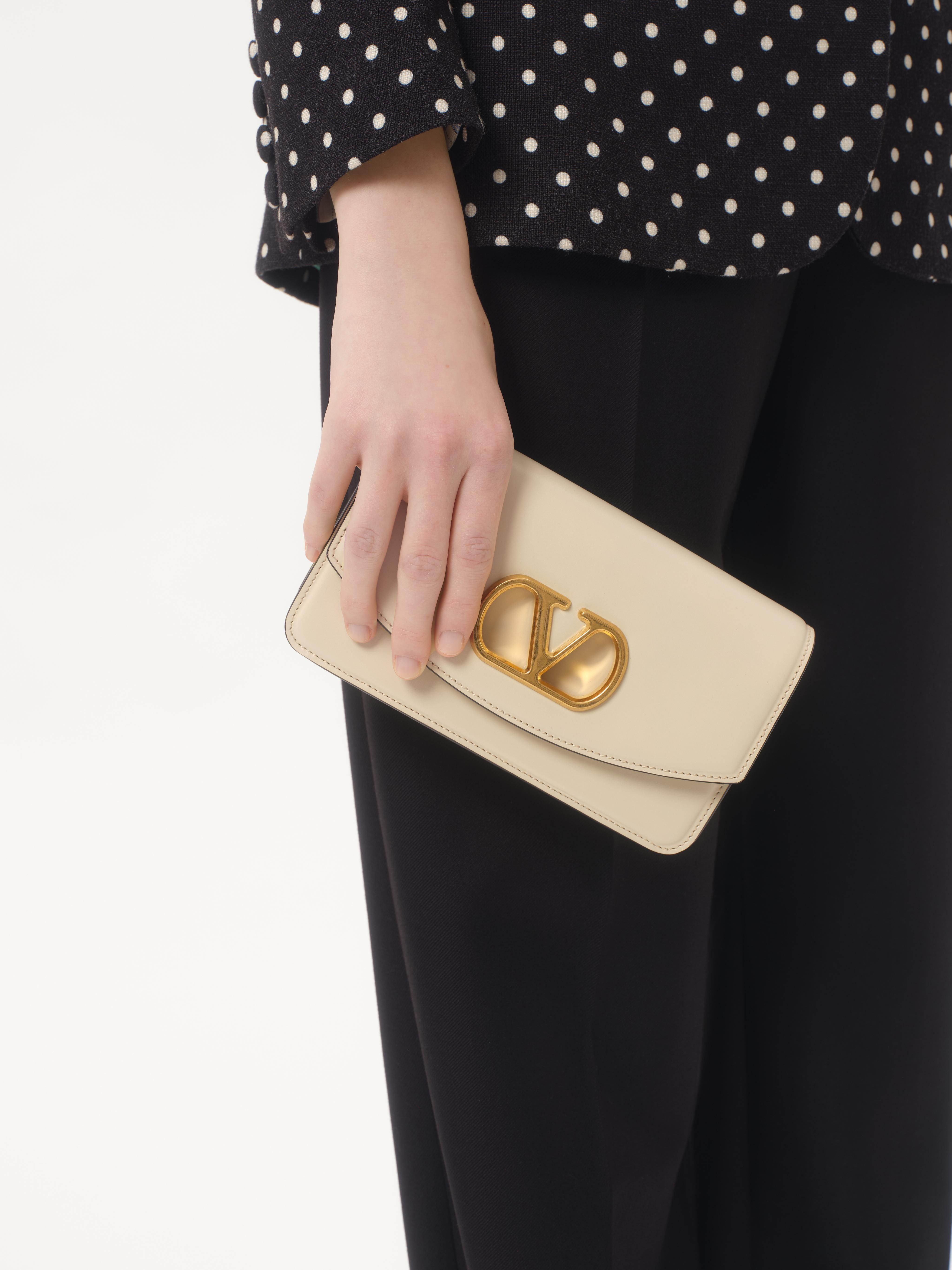 VALENTINO GARAVANI VAIN CLUTCH BAG IN SHINY CALFSKIN - 7