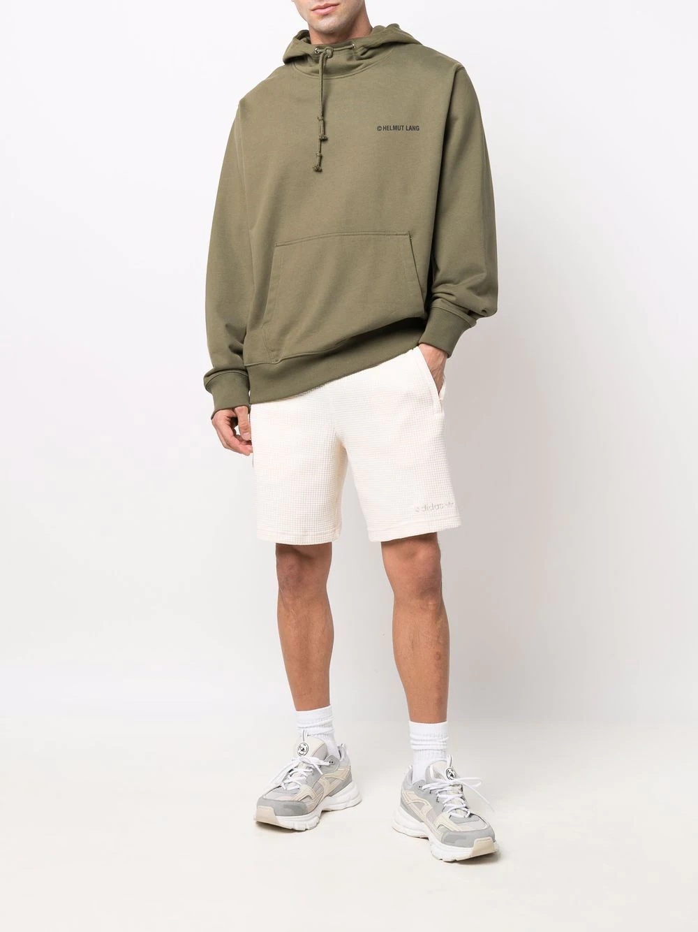 embroidered-logo textured track shorts - 2