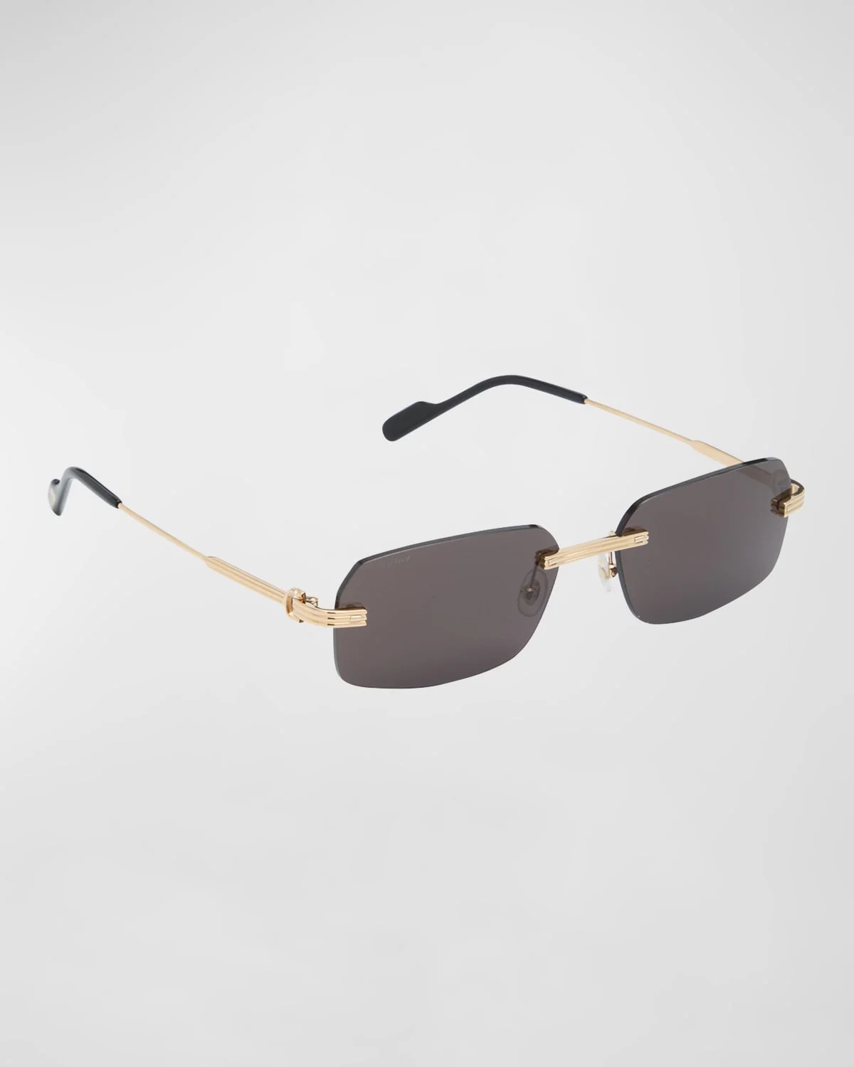 Men's Rimless Metal Rectangle Sunglasses - 1