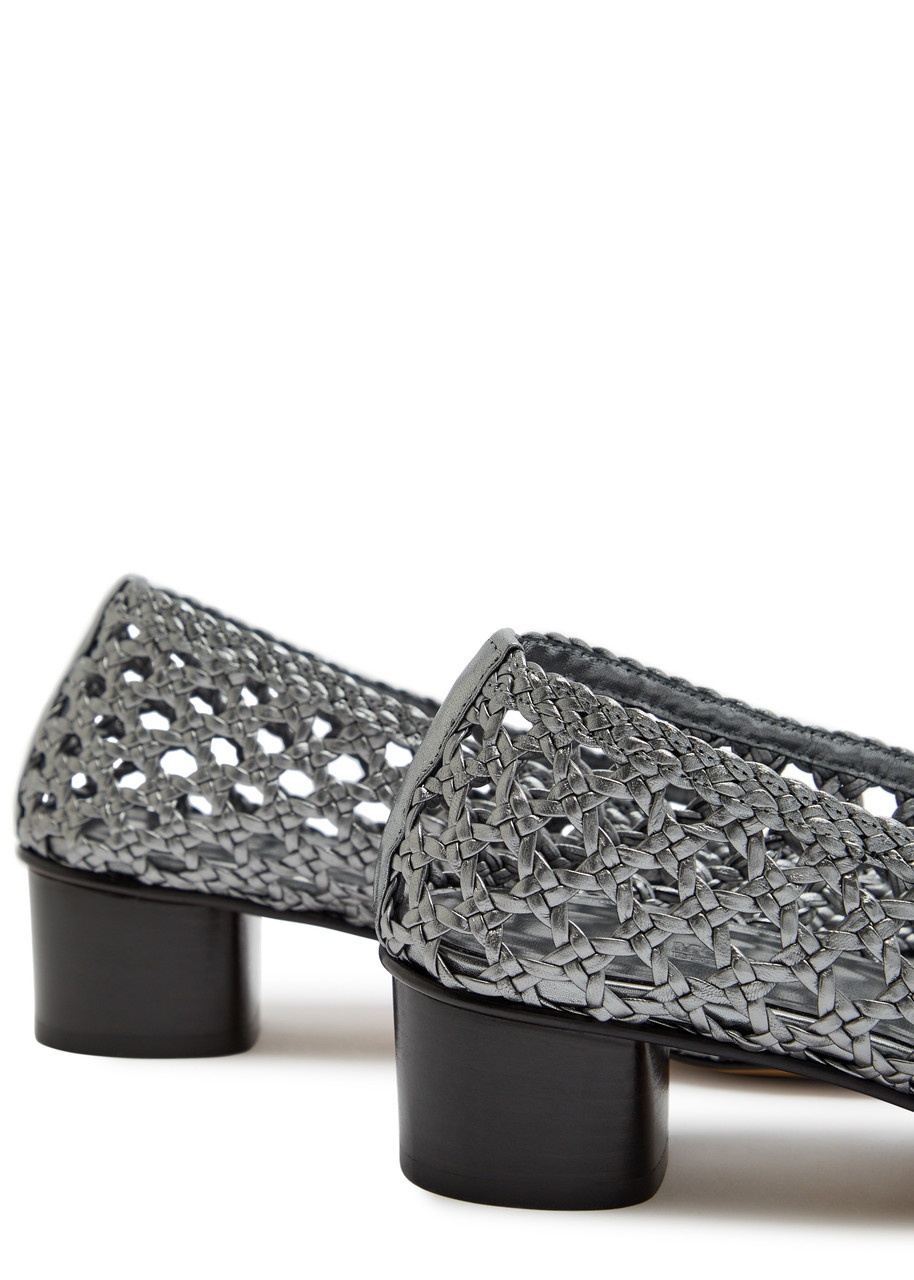 LE Monde Beryl 40 Woven Leather Ballet Pumps - 4