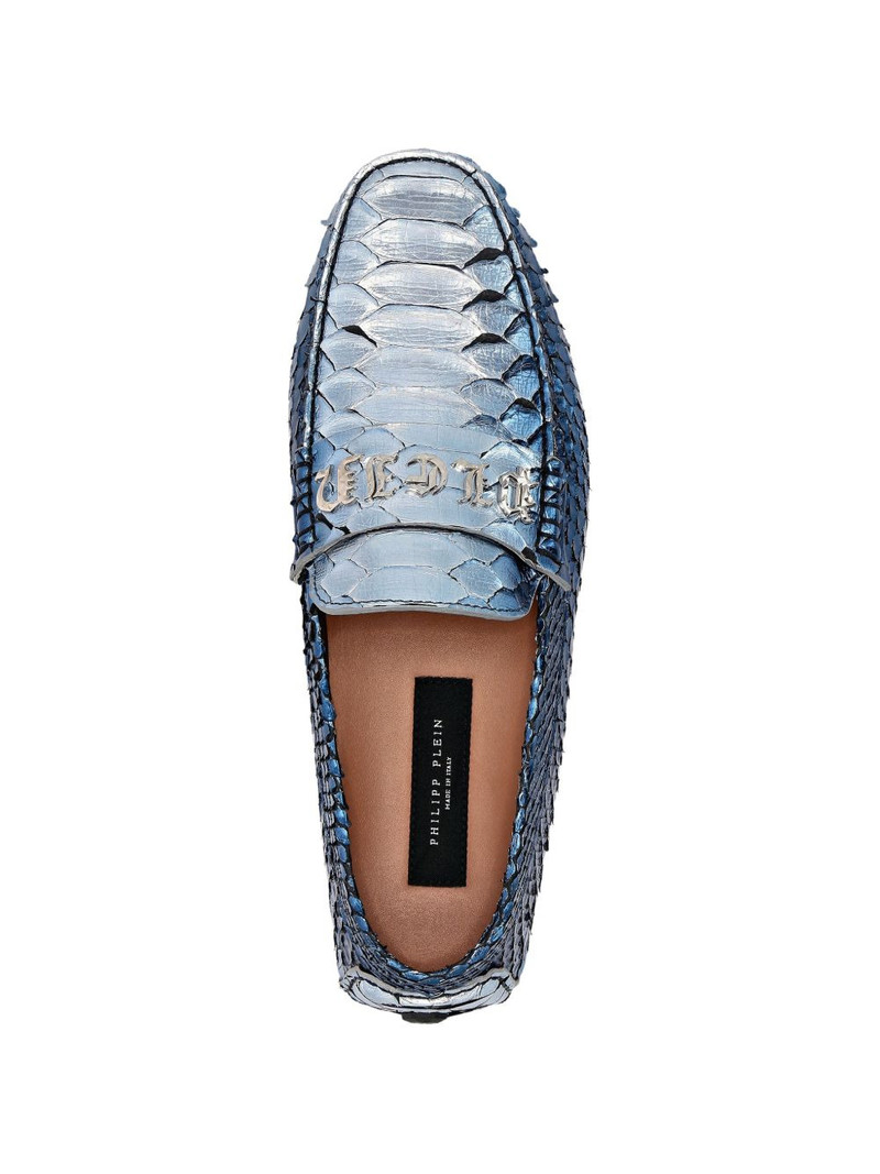 metallic python-leather loafers 3