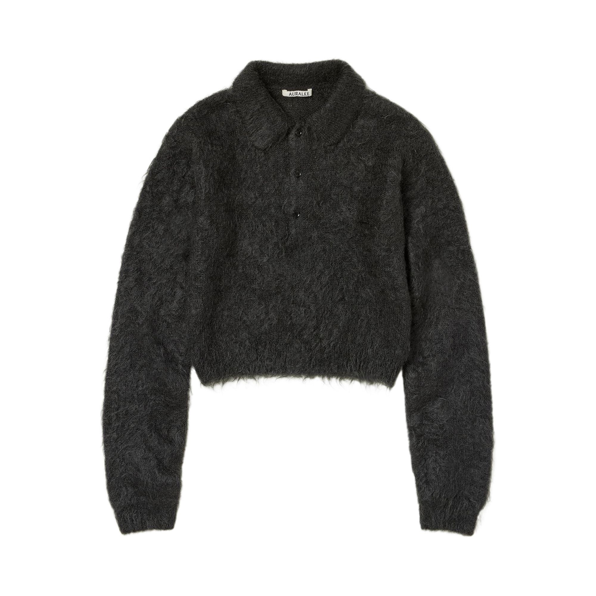 AURALEE Auralee Brushed Super Kid Mohair Knit Short Polo