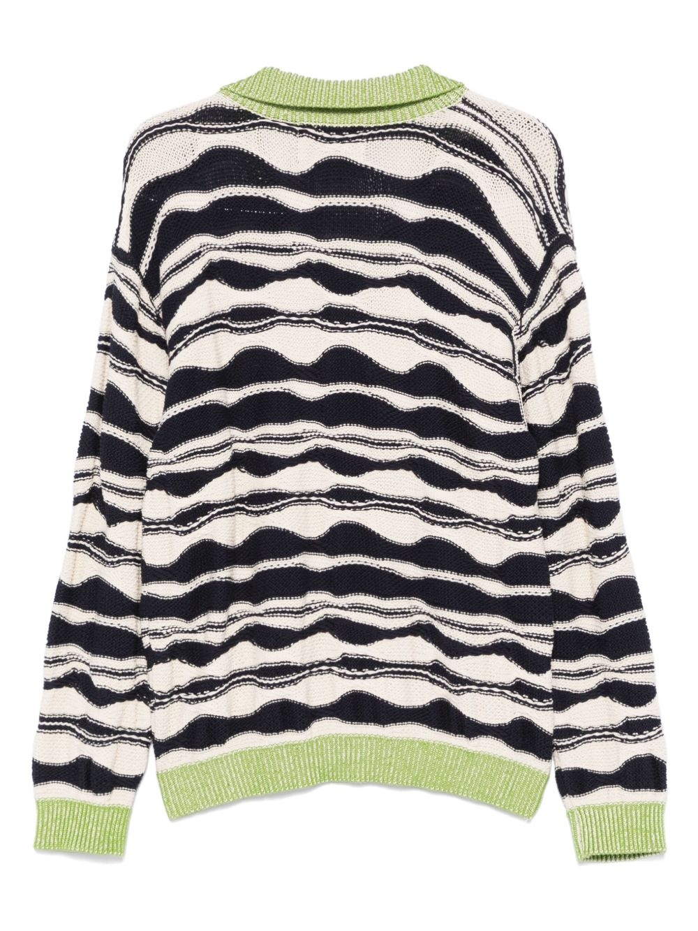 purl-knit cardigan - 2