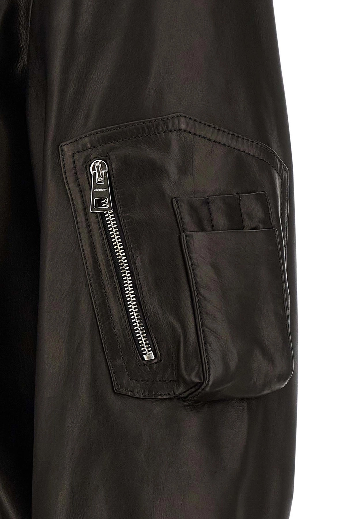 Leather bomber jacket - 5