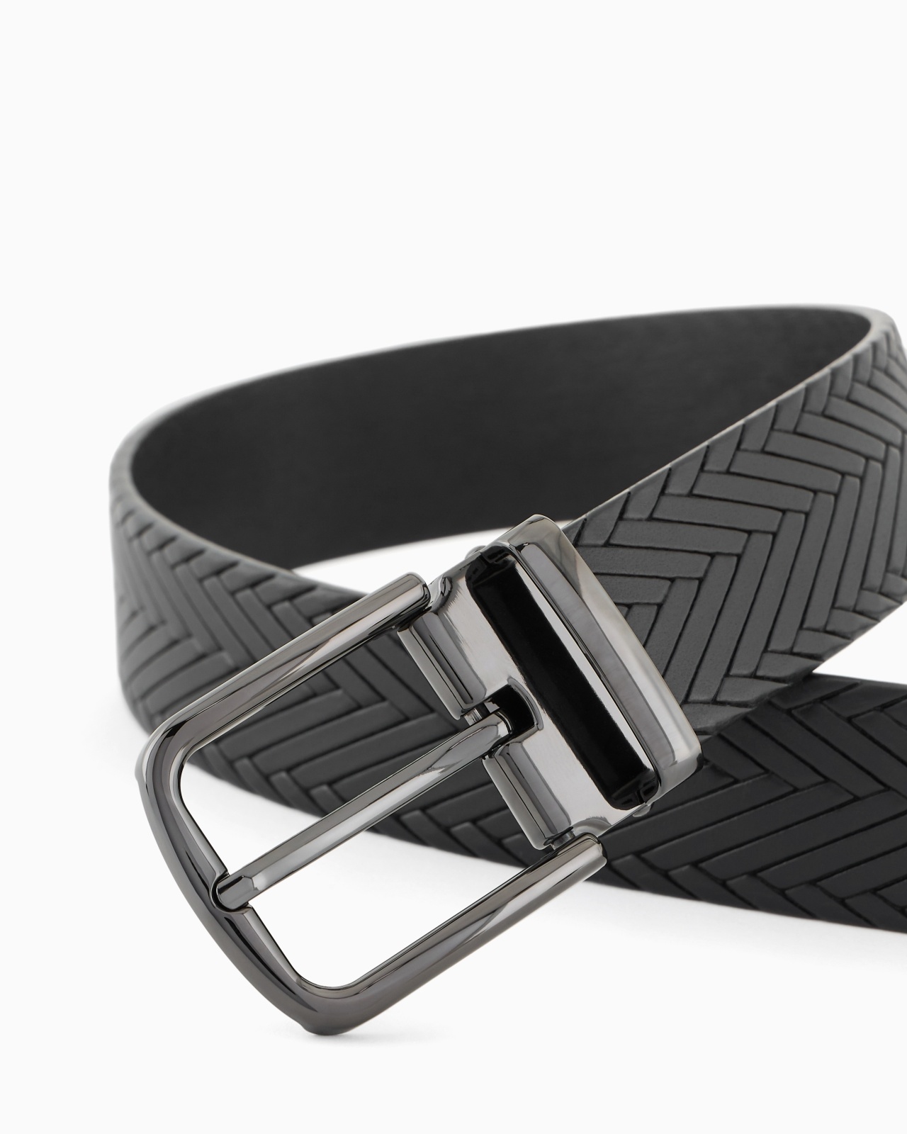 LEATHER BELT WITH BRAIDED PRINT - 2