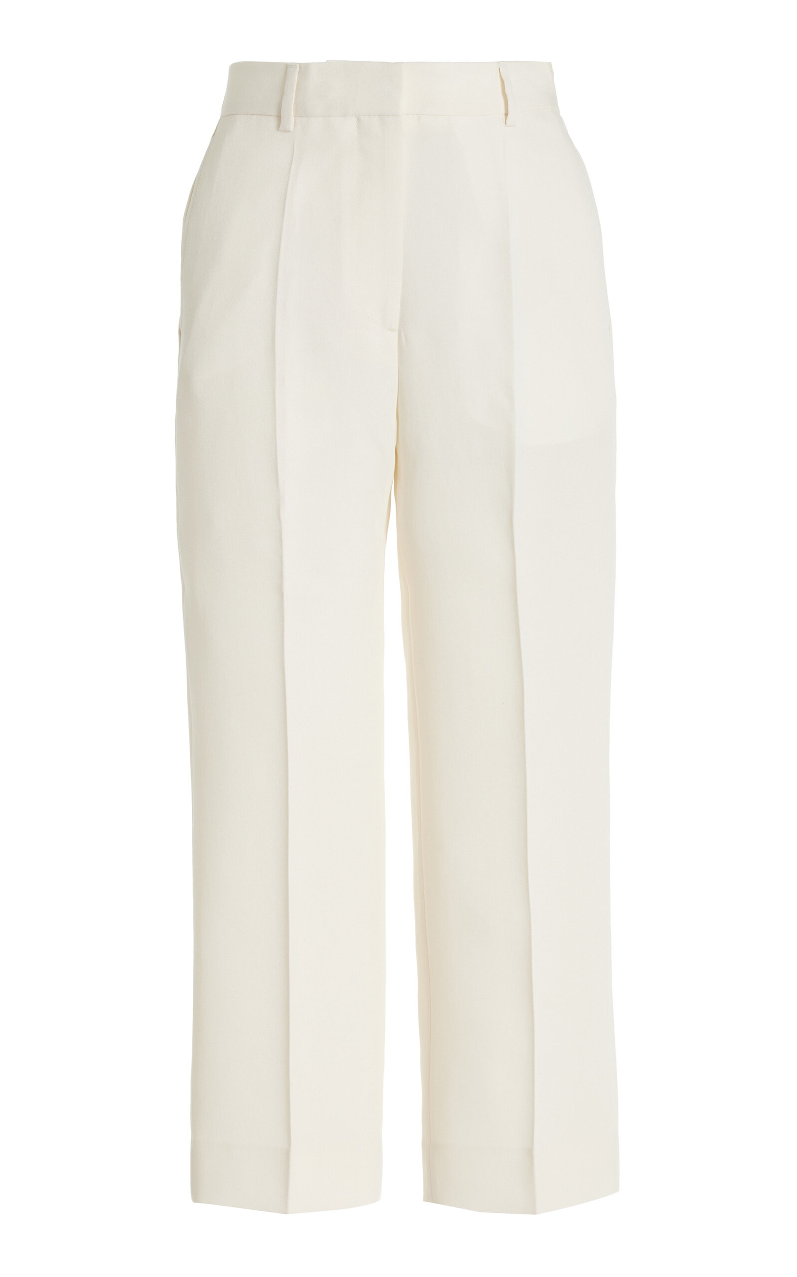 Cropped Straight-Leg Trousers off-white - 1
