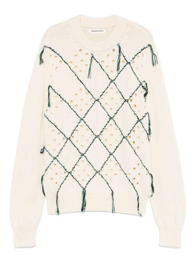 intarsia 승무원 목 스웨터 1