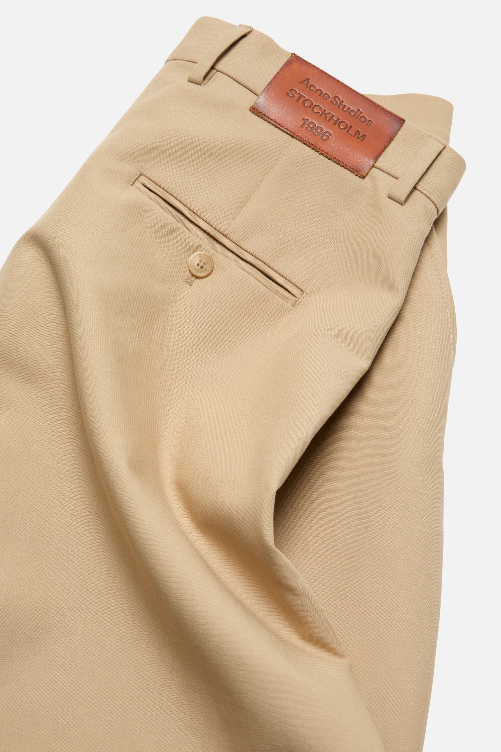 Tailored satin trousers - Beige - 5