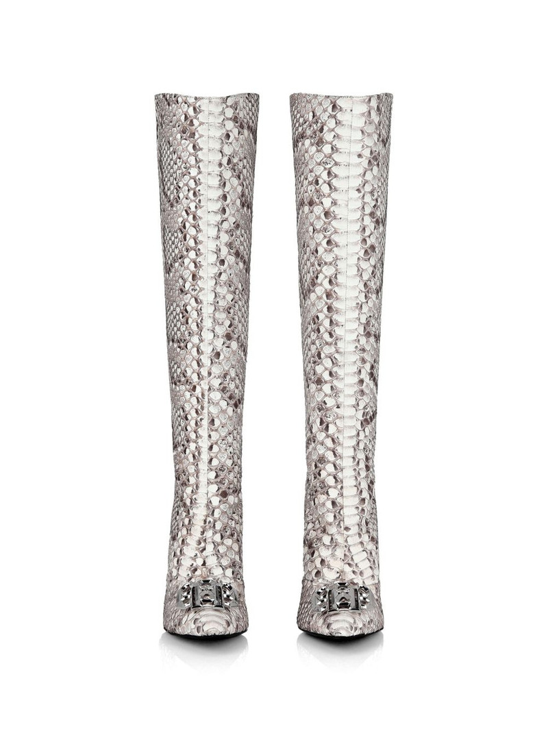 python-skin jewel monogram boots 4