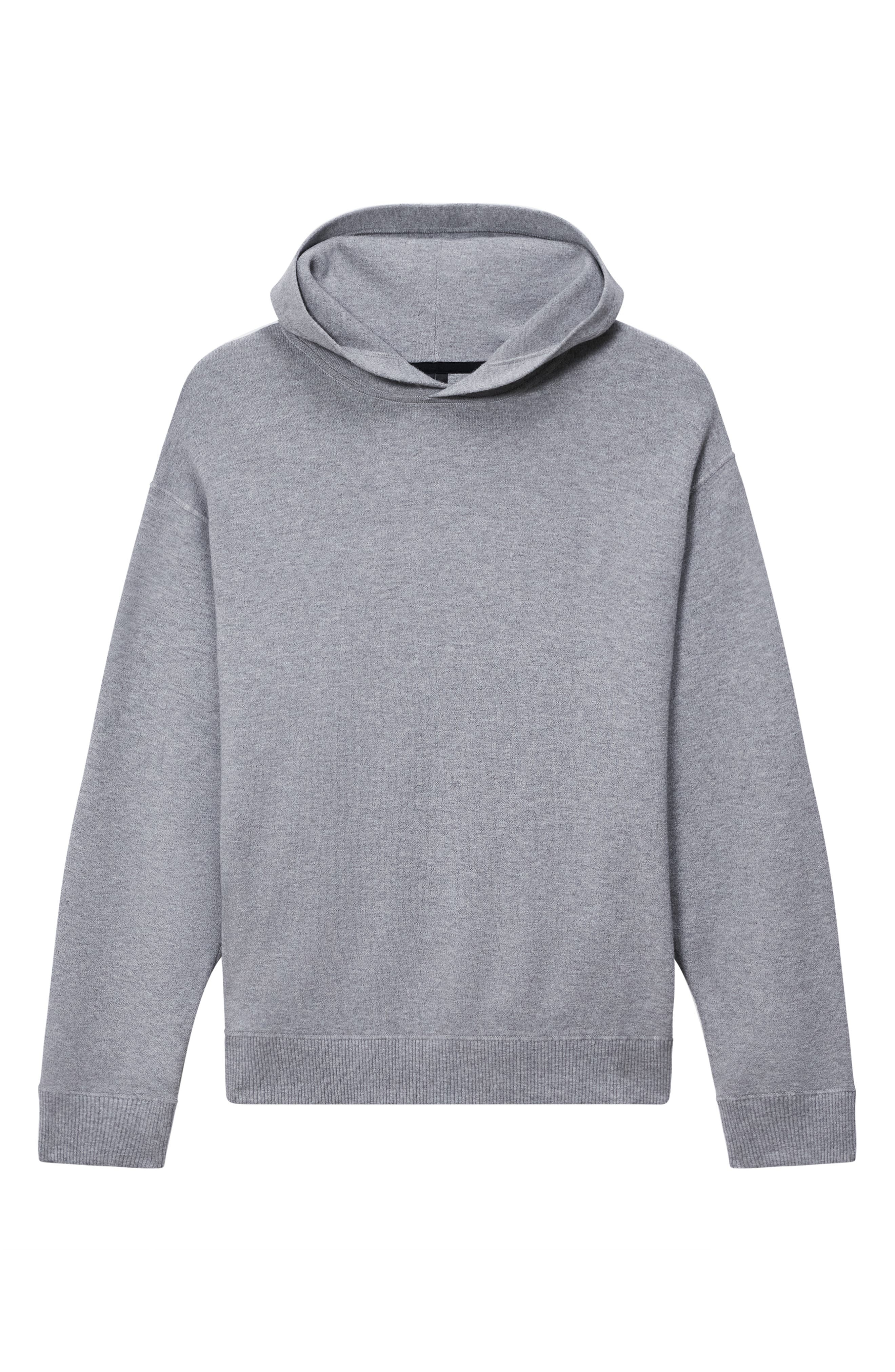 Theory Oversize Pullover Hoodie in Melange Grey at Nordstrom - 4