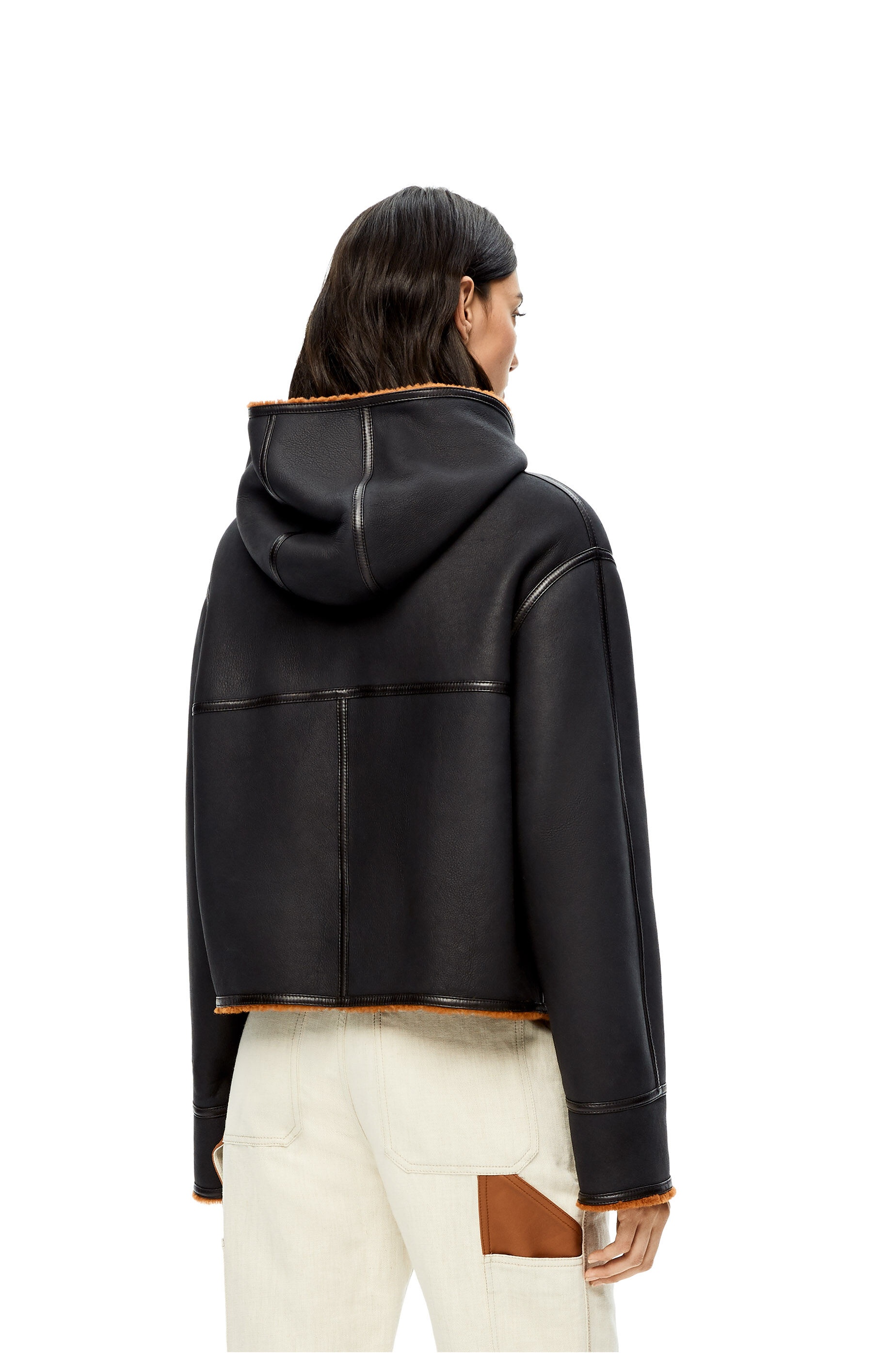 Hooded jacket in shearling - 4