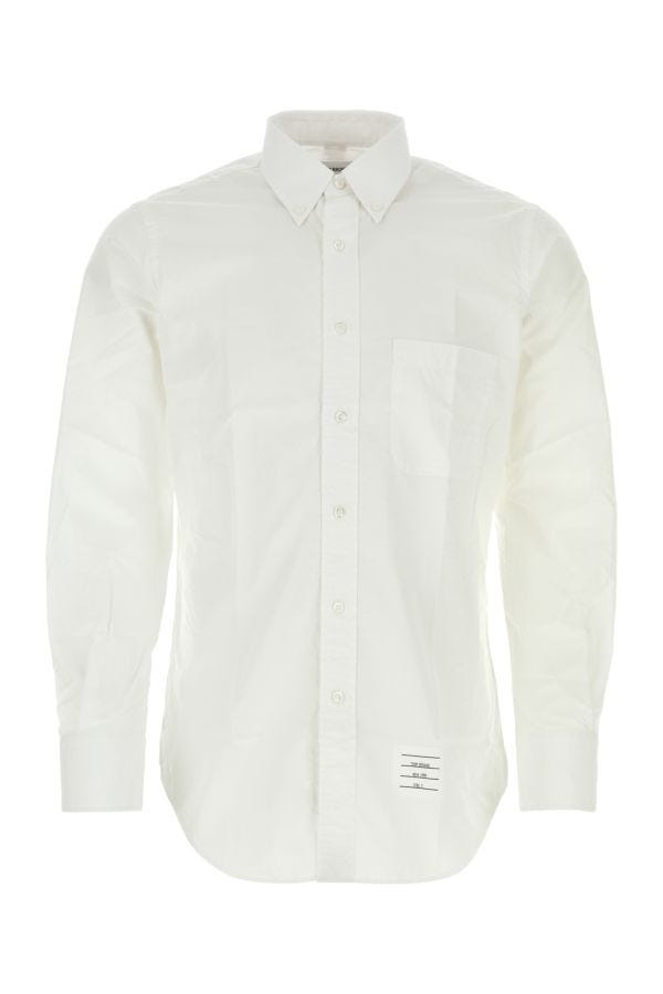 Thom Browne Man White Popeline Shirt - 1