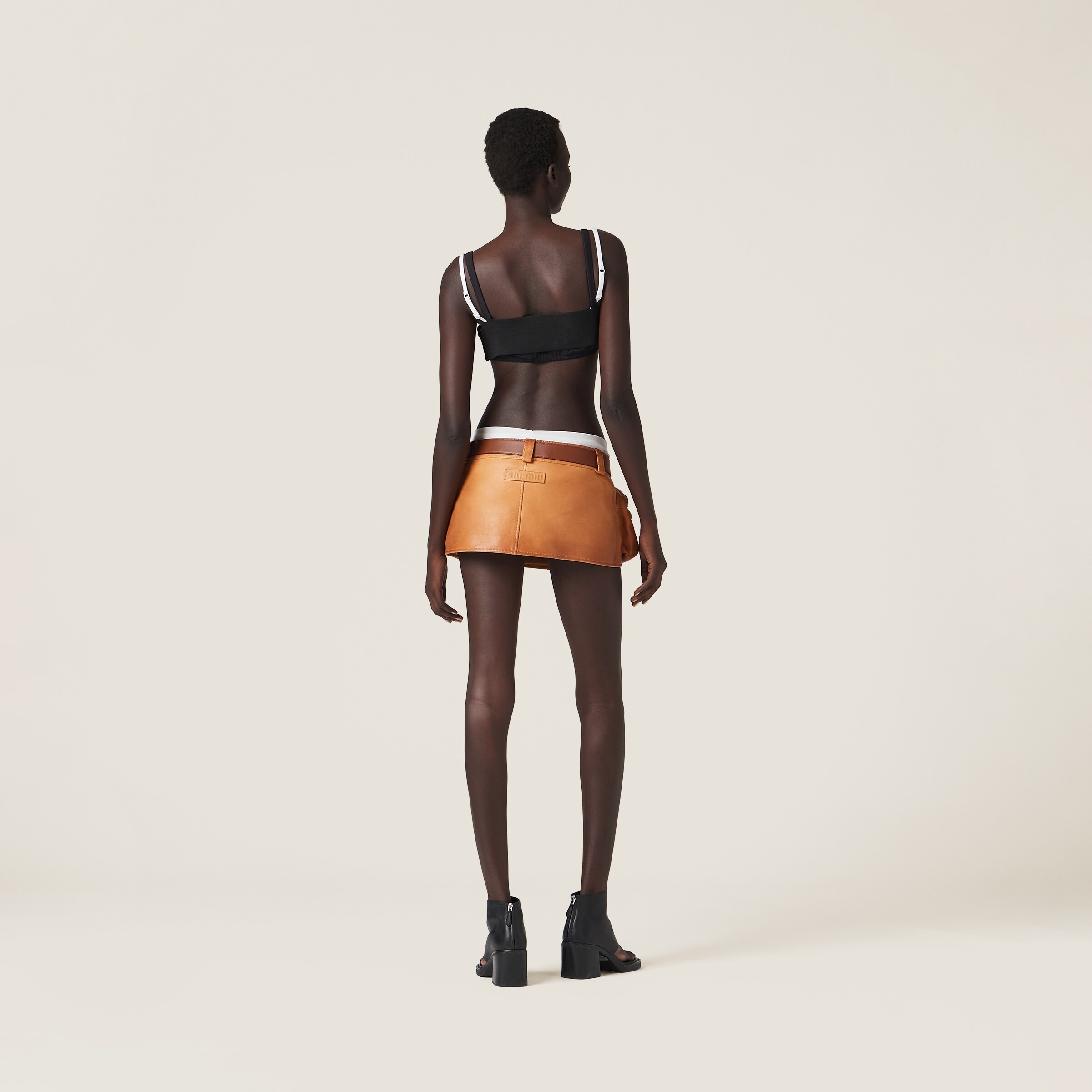 Nappa leather miniskirt - 3