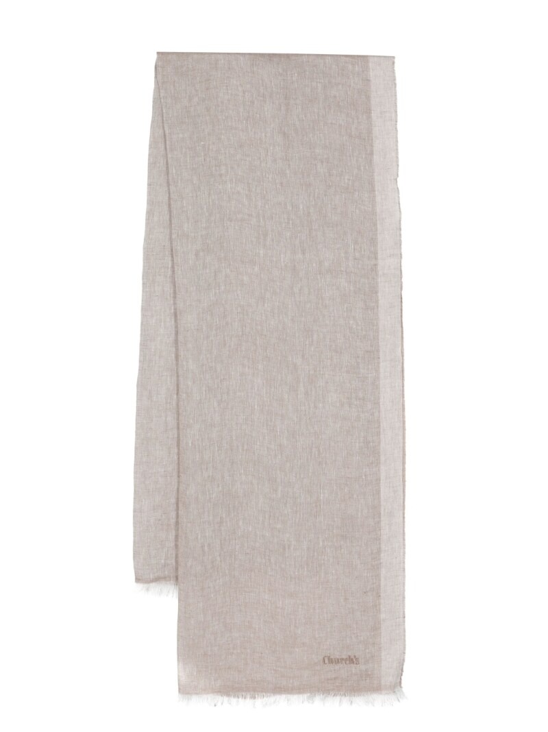plain-print knitted scarf - 1