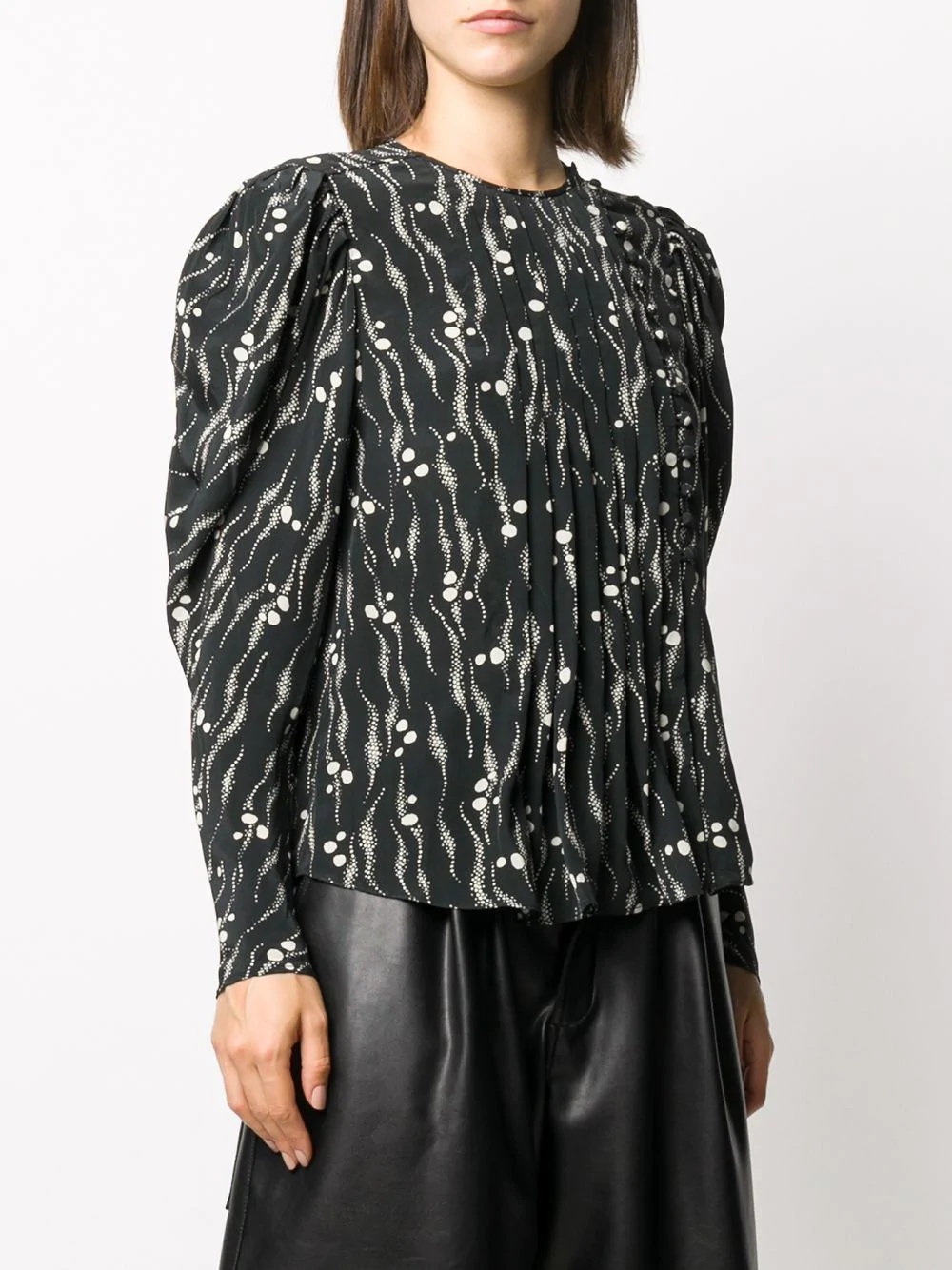 abstract-print silk top - 3