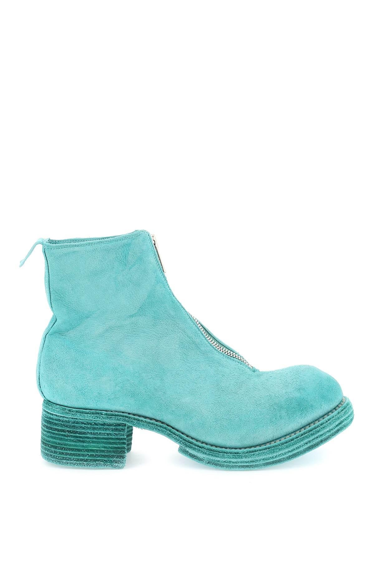 ZIPPERED SUEDE ANKLE BOOTS - 1