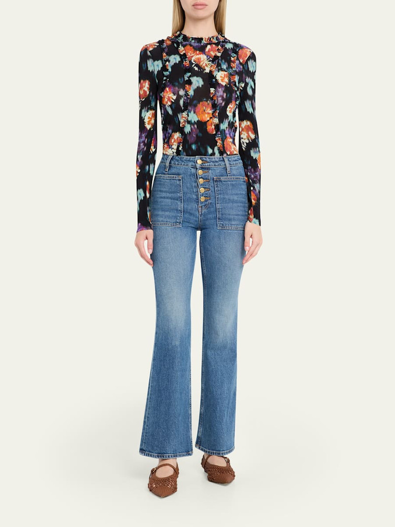 ULLA JOHNSON Clover Long-Sleeve Jersey Top outlook