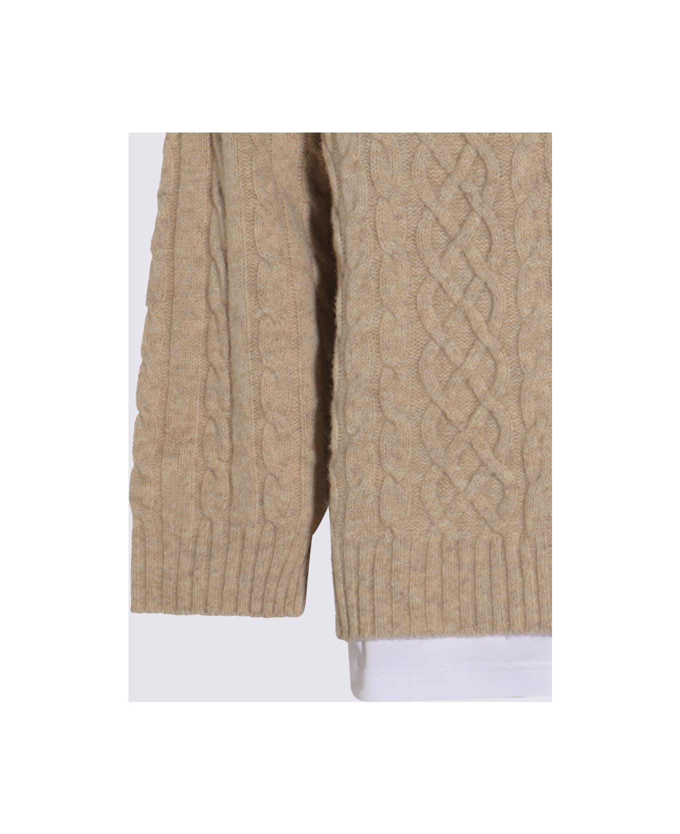 Beige Wool Knitwear - 3