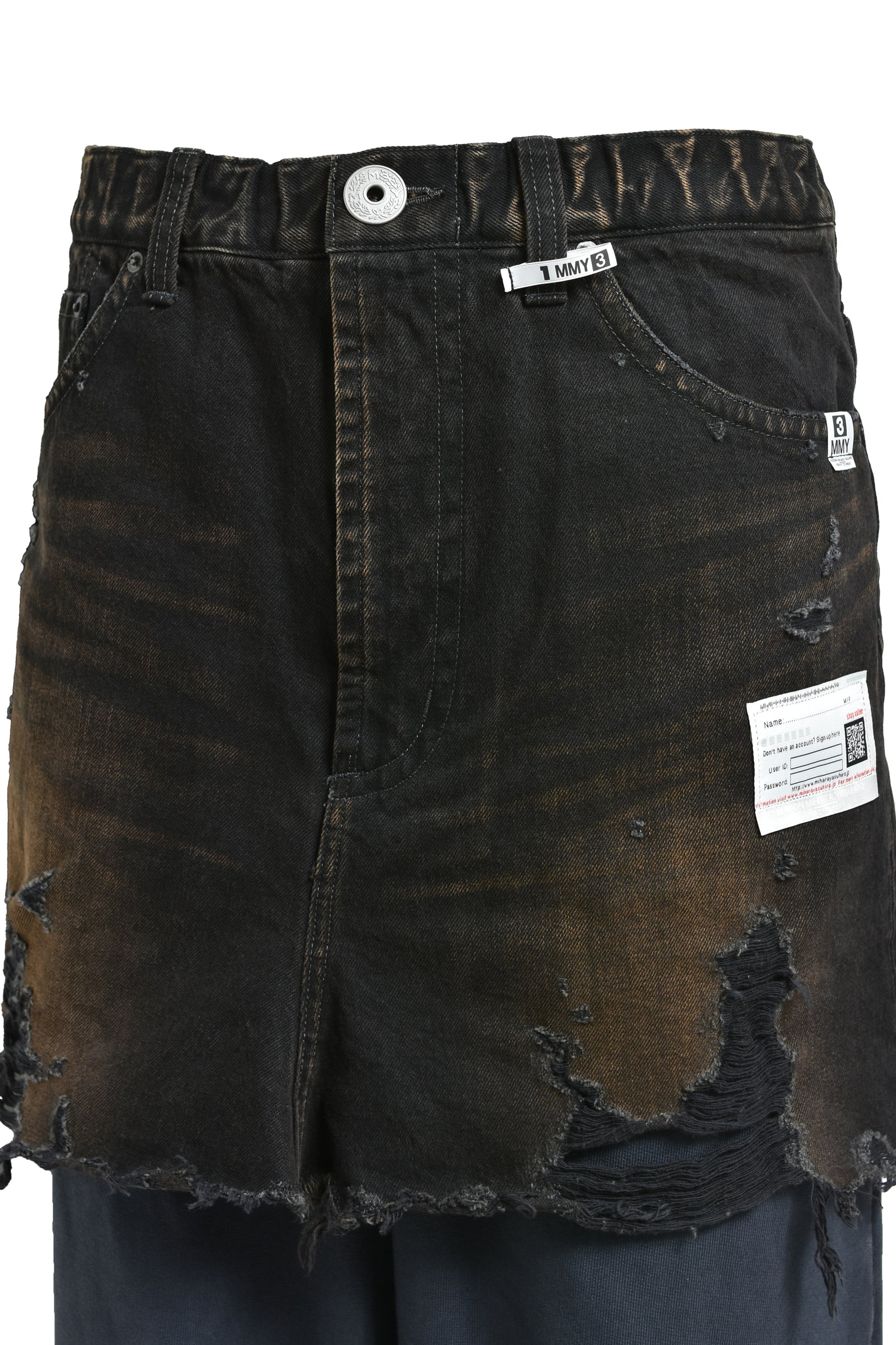 WAIST LAYERED JEANS / BLK - 8