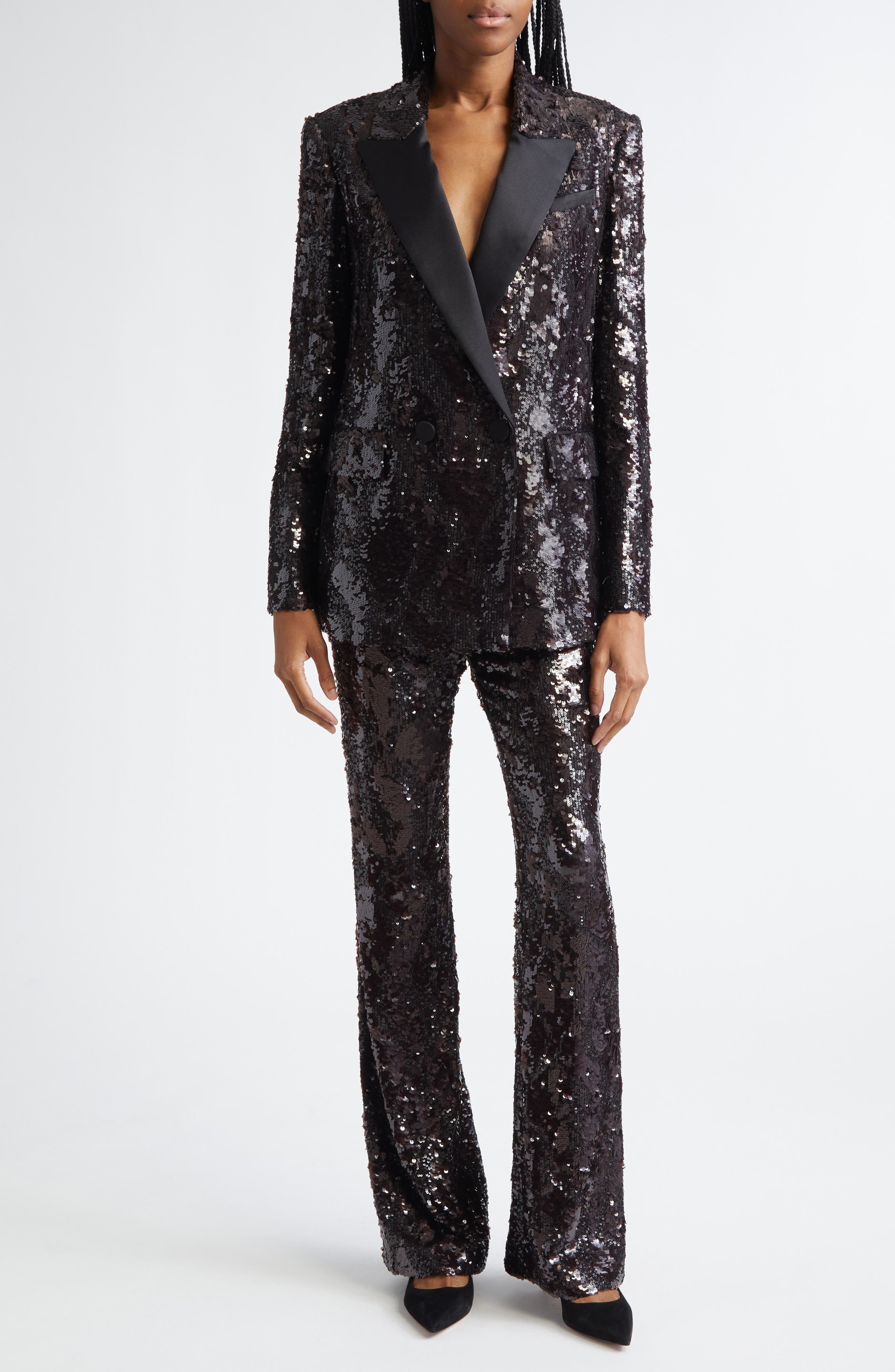 Veronica Beard Sevyn Sequin Double Breasted Dickey Evening Jacket in Dark Currant at Nordstrom - 2