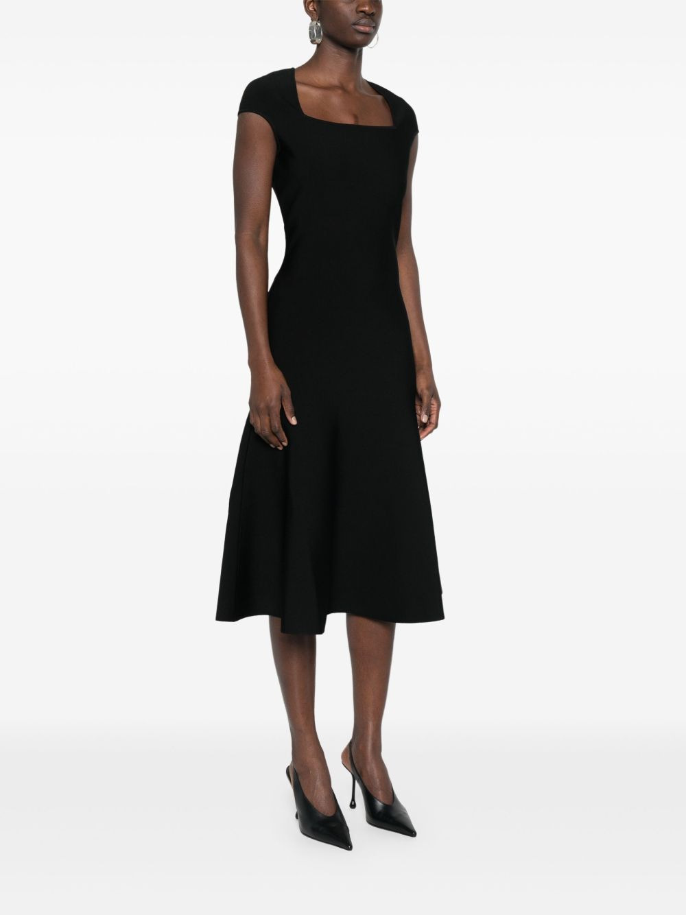 flared-hem midi dress - 3