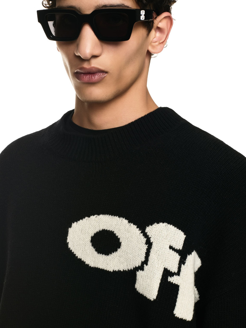 Black/white Shared Logo Knit Crewneck 5