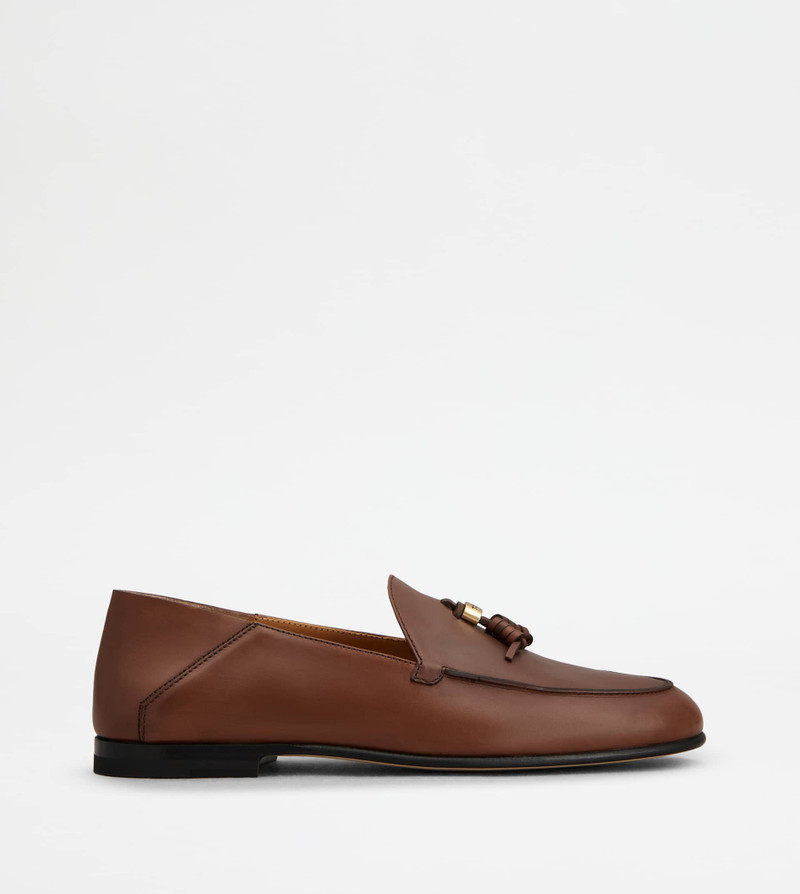 MULE LOAFERS IN LEATHER - BROWN 1