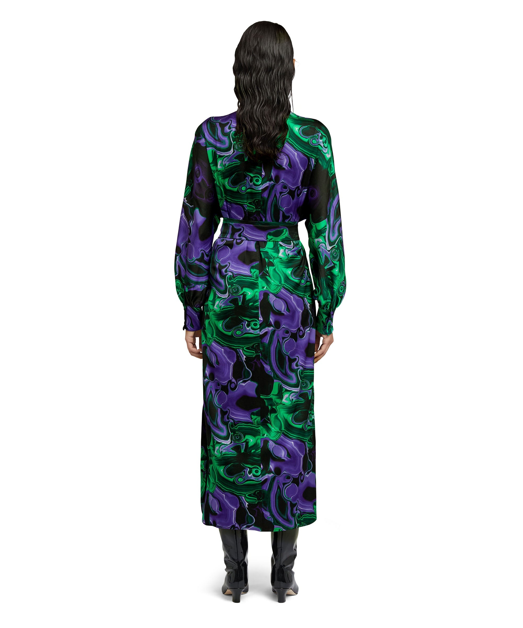 Chemisier dress with "Magma" print - 3