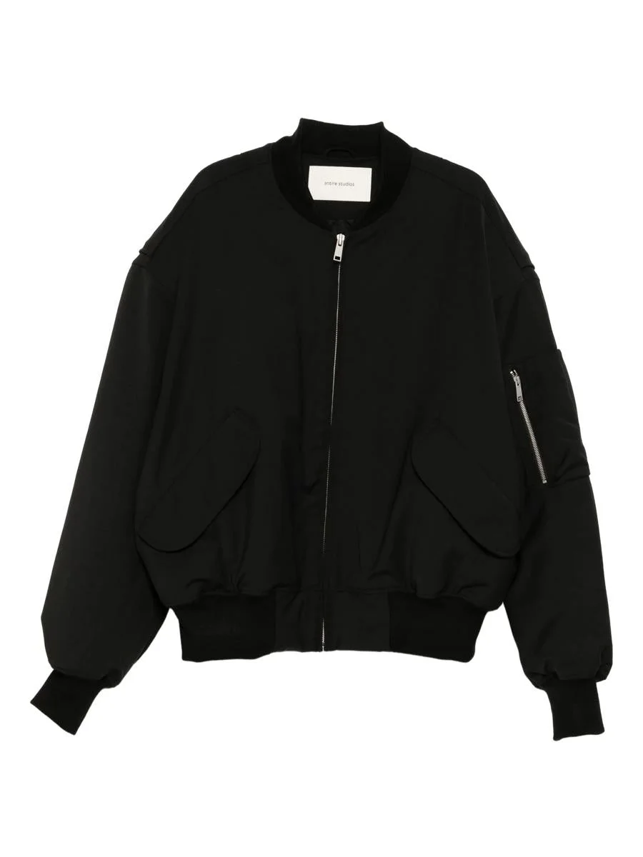 Entire Studios Broad Bomber Wool Black Wool Clothing - 1
