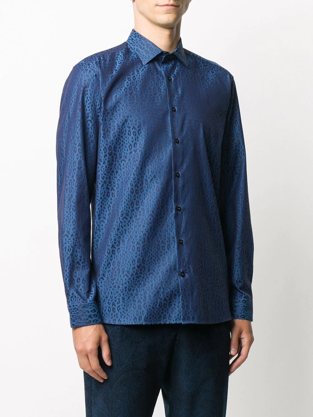 leopard-jacquard shirt - 3