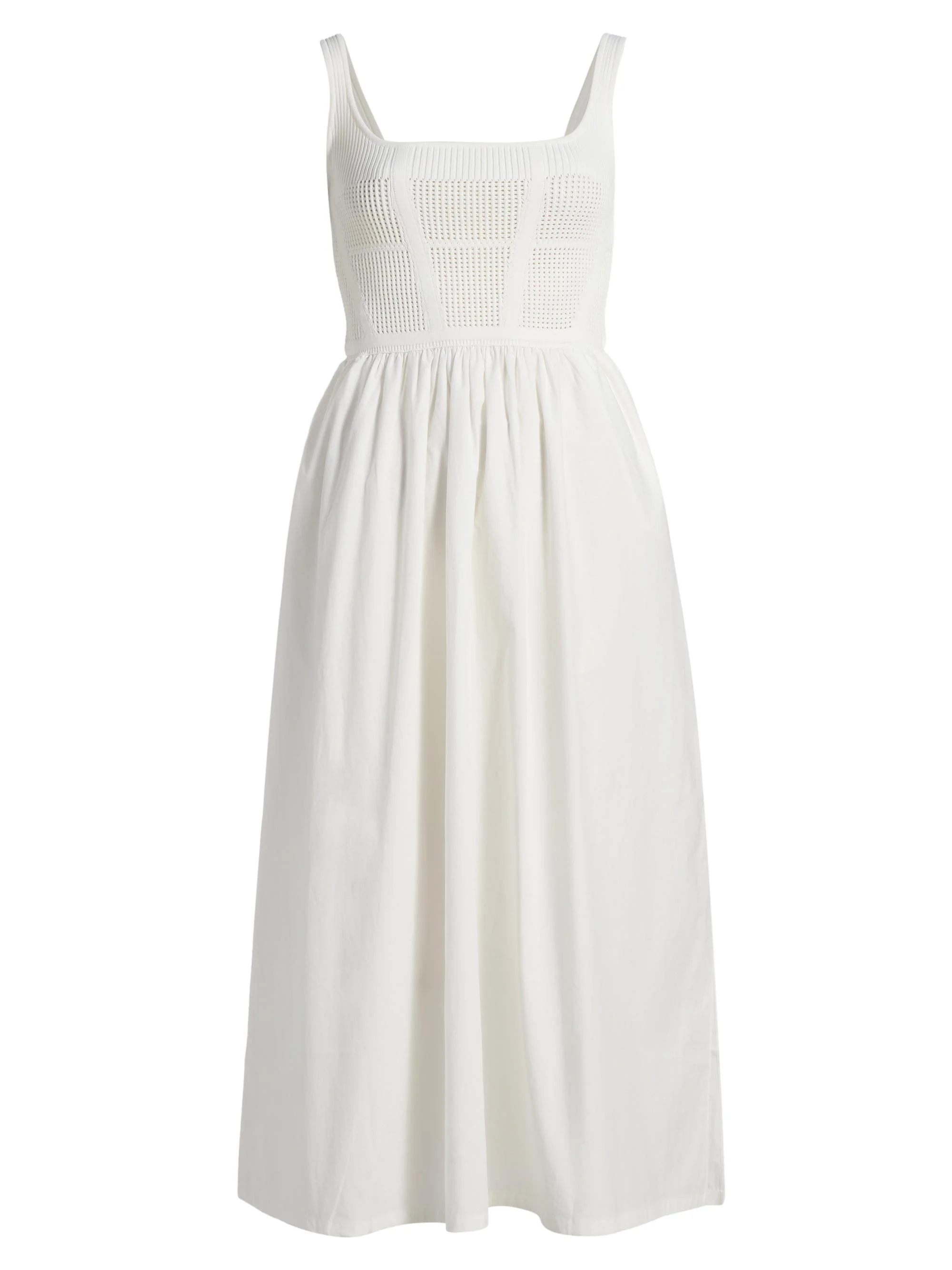 Women's Kori Mix-Media Midi-Dress - Ivory - 1