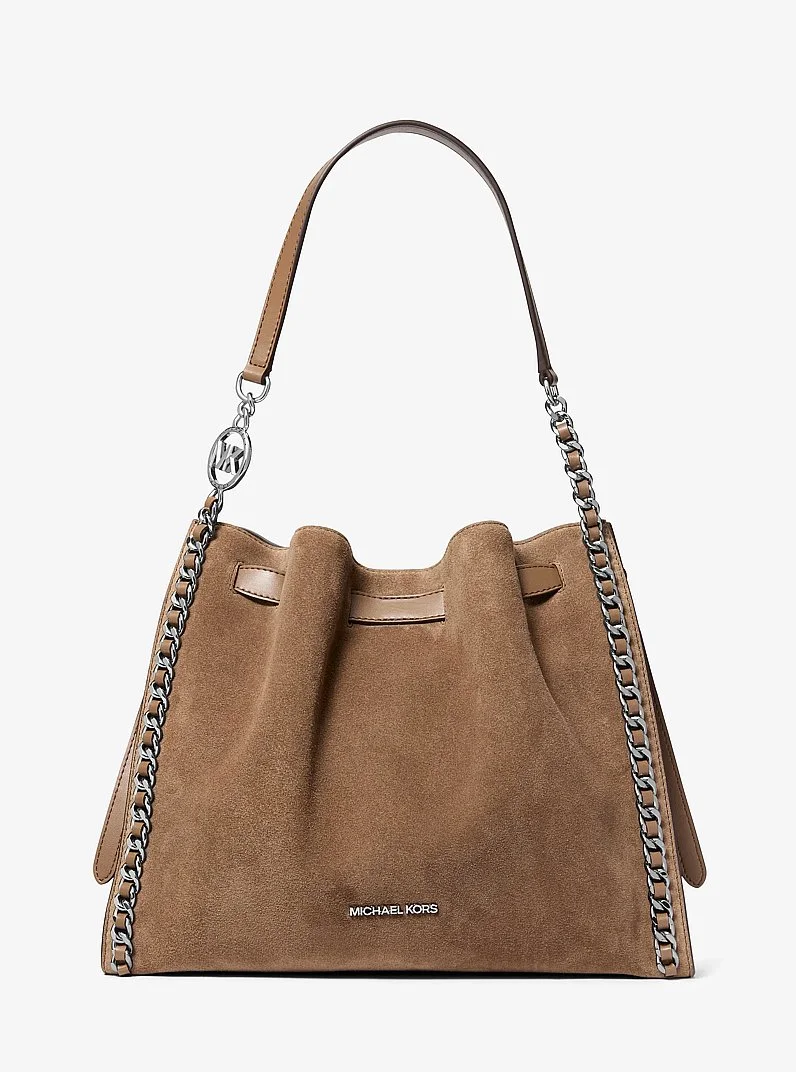 Mina Large Suede Chain Shoulder Bag - 1