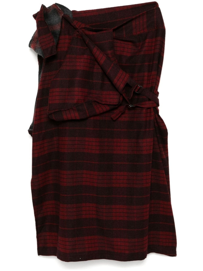 plaid asymmetric skirt 1