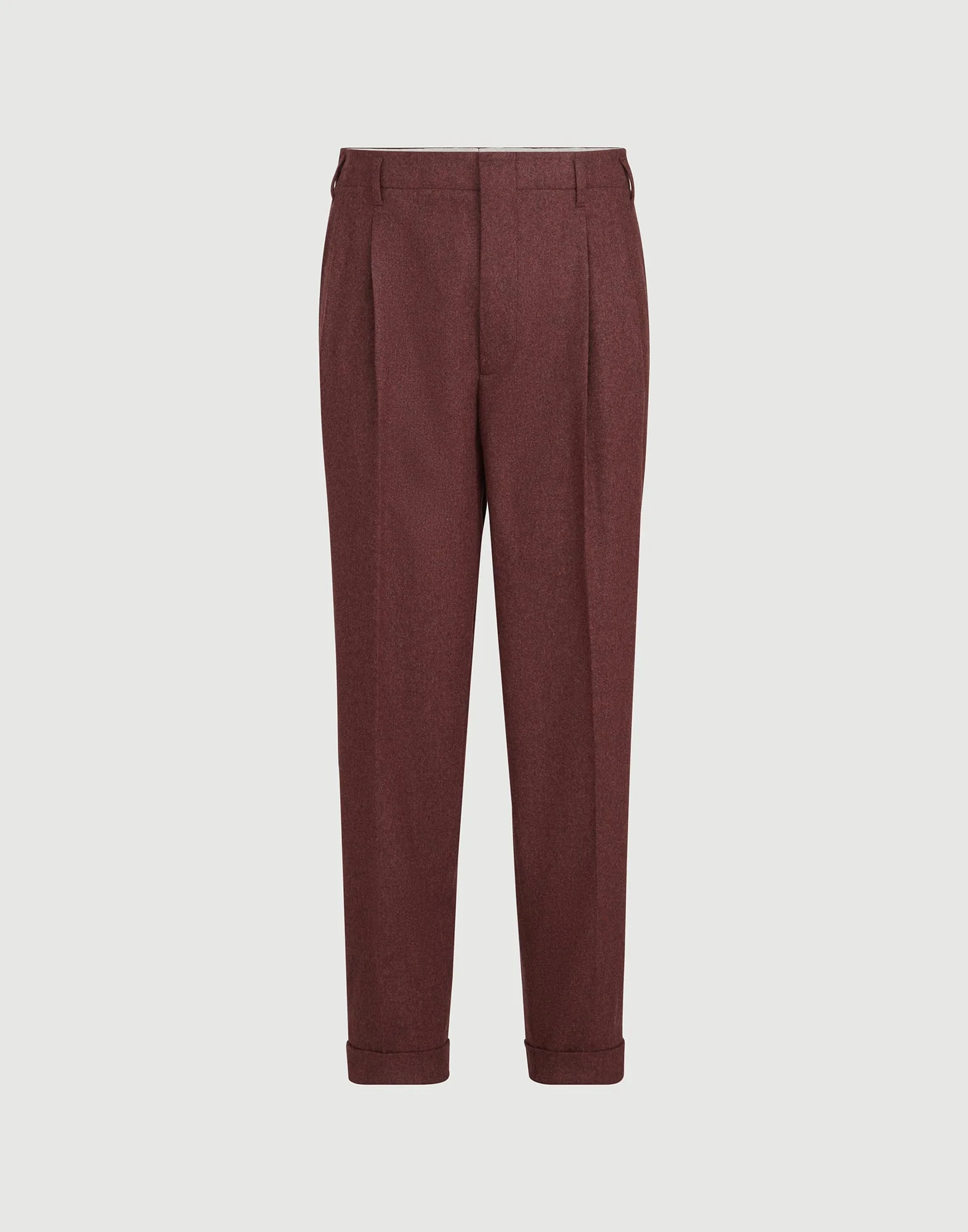 Virgin wool and cashmere flannel trousers with double pleats - 1