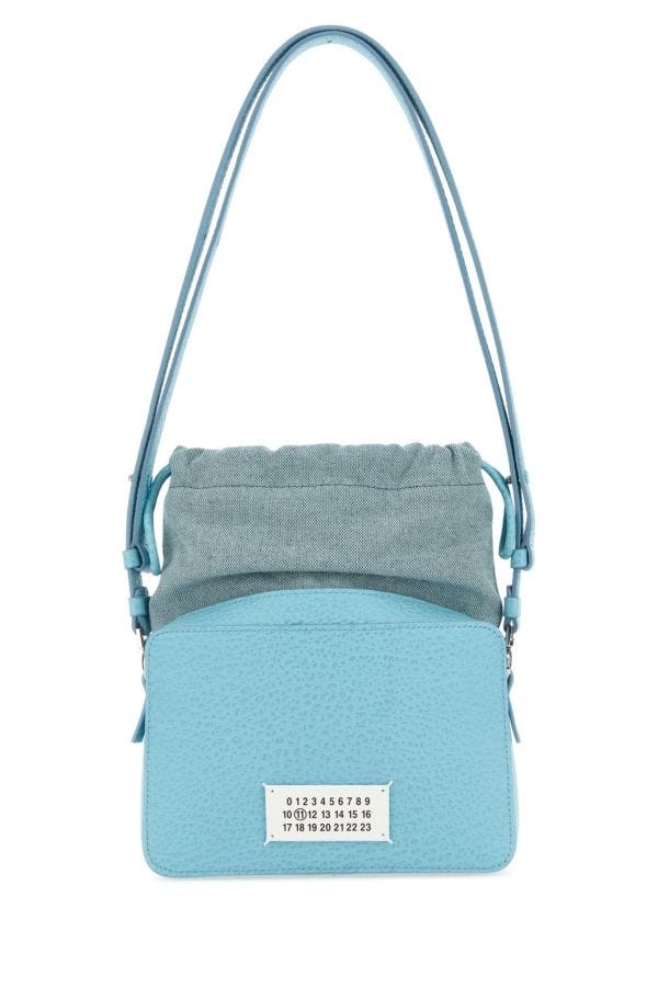 Light blue leather and fabric 5AC bucket bag - 1