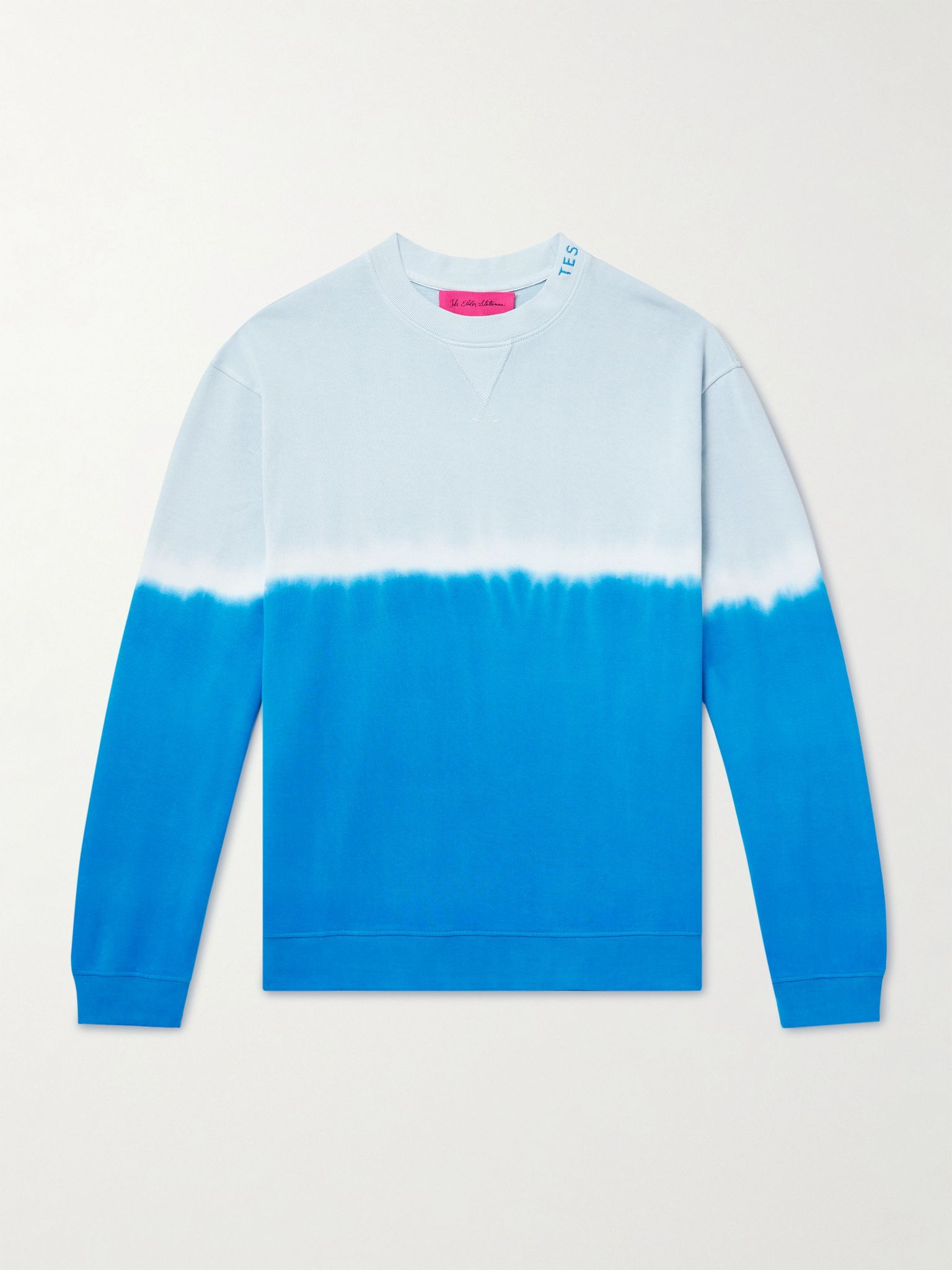 Embroidered Tie-Dyed Cotton And Cashmere-Blend Jersey Sweatshirt Blue - 1