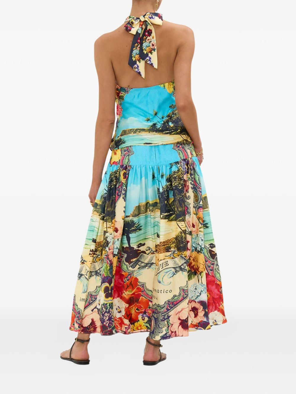 floral-print gathered midi skirt - 3