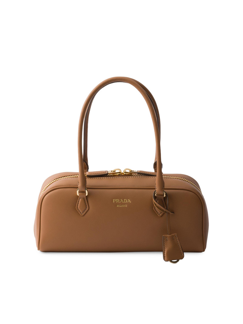 Women's Leather Top-Handle Bag - Brown 1