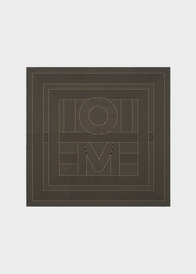 Striped monogram silk scarf black 3