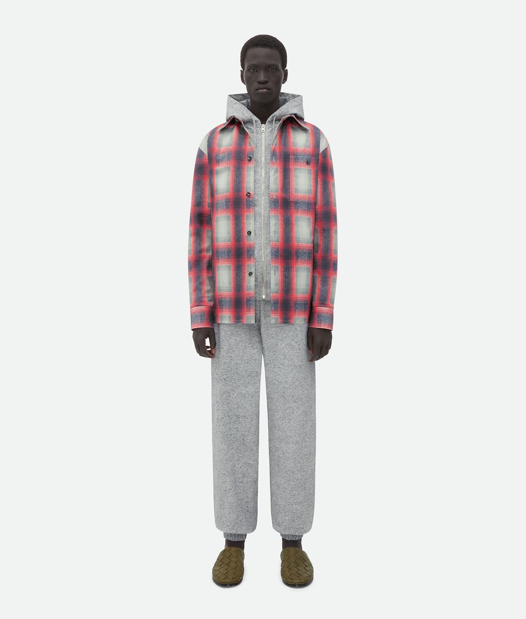 Flannel Effect Printed Leather Shirt - 4
